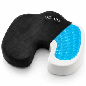 Father’s Day Gift for Dad, GEECO Cooling Gel Memory Foam Seat Cushion, U-Shaped Tailbone Cutout Chair Pad for Office Chair, Car Seat, Gaming & Long Sitting