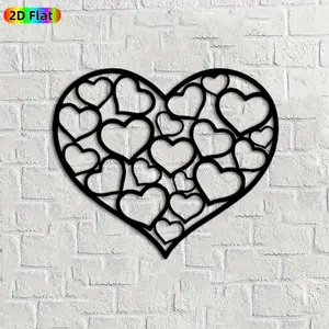 1pc Heart Cluster Metal Wall Art, Romantic Heart Statue Mural, Ideal Gift for Valentine's Day, Wedding Anniversary, Heart Decor Enthusiasts, Rust-Resistant Metal Wall Decor Wall Sculptures, Charming Romantic Wall Ornament