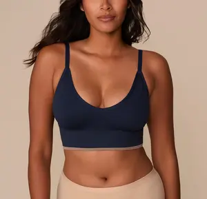 Lounge Rib Triangle Bralette - True Blue