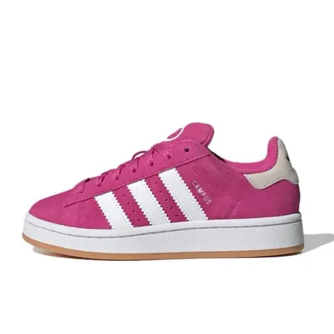 Adidas Women's Campus 00s Retro Suede Low-Top Lace-Up Sneakers - Semi Lucid Fuchsia/White/Gum, Casual Fashion Shoes, Stripes, Secure Laces, Cushioned Gum Rubber Sole, Women's Sneakers
