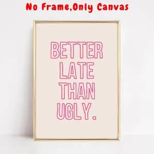 No Frame Wall Art, Modern Bathroom Inspirational Quotes Pattern Canvas Wall Decor Painting, Wall Art Decor for Home Living Room Bedroom Office, Ornaments, Artwork