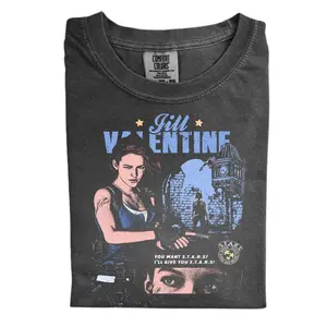 The Jill Valentine Resident Evil Comfort Color Shirt, Retro Gaming Graphic Shirt, Retro Resident Evil Gaming Shirt, Gift for Men, Gift for Women, Crew Neck T-shirt, Trending T-shirt