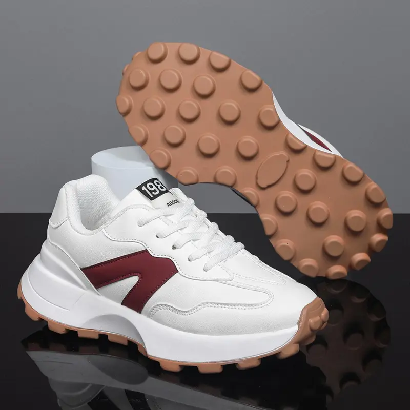 Girl's Fashionable Patchwork Design Lace Up Sneakers, Trendy Sneakers, Casual Comfortable Breathable Sporty Running Shoes, All-match Basic Shoes for Daily Wear, Kids Shoes
