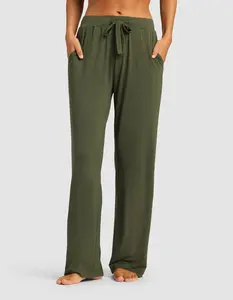 Bamboo Stretch Knit Pant - Lightweight Fitted Trouser for Women, Plain Pattern, All Seasons