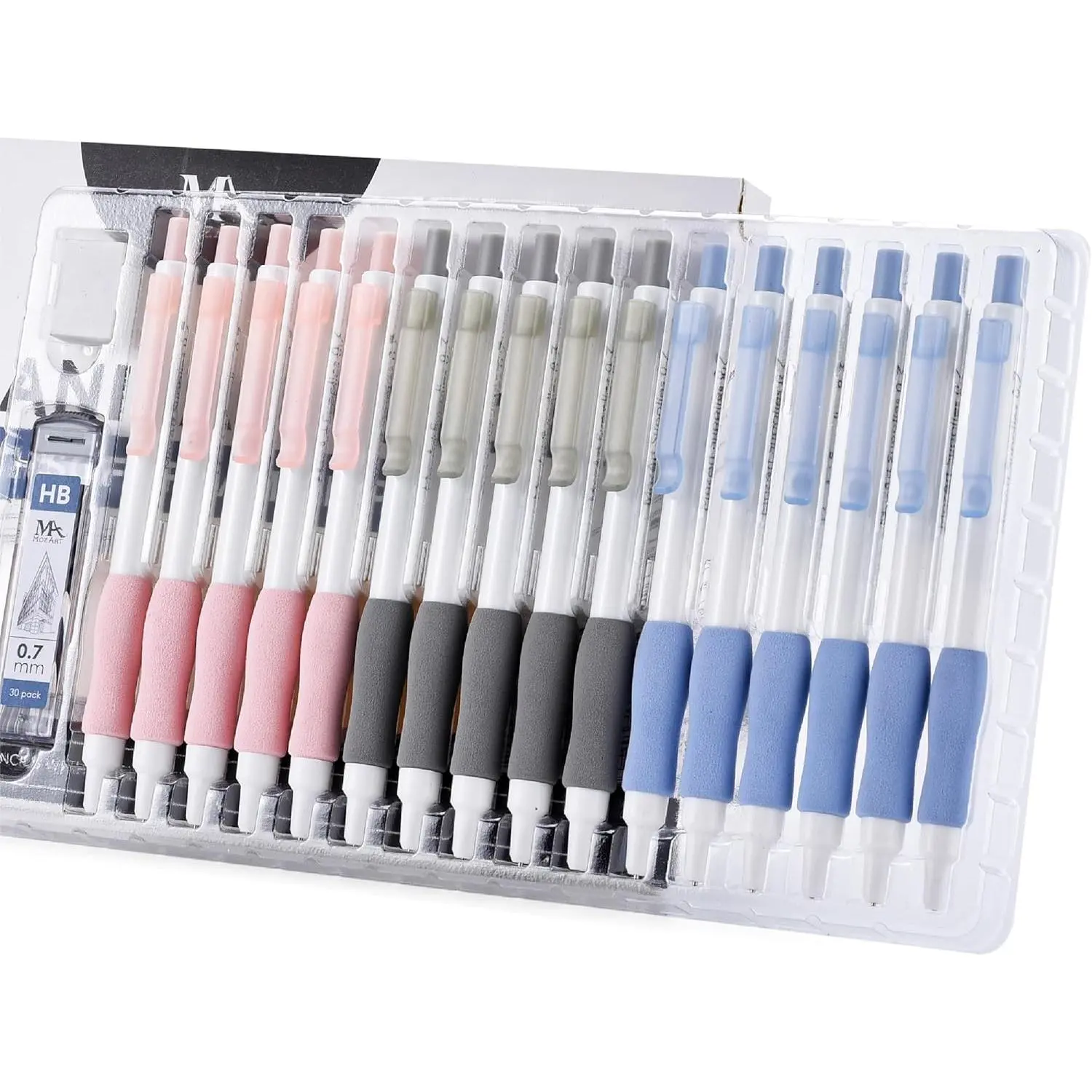 Pastel Aesthetic Mechanical Pencil Set (0.7mm, 16-Count) with 30 HB Lead Refills - Back to School Haul Office Stationery for Girls, Ideal for Drafting, Art, Writing