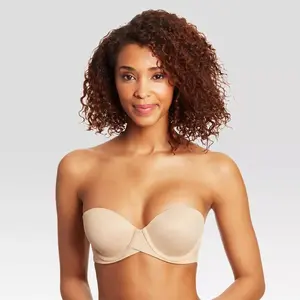 Maidenform Self Expressions Women's Stay Put Detachable Bra SE6990 Beige 40DD Spandex Womenswear Spandex Womenswear Adjustable Backless
