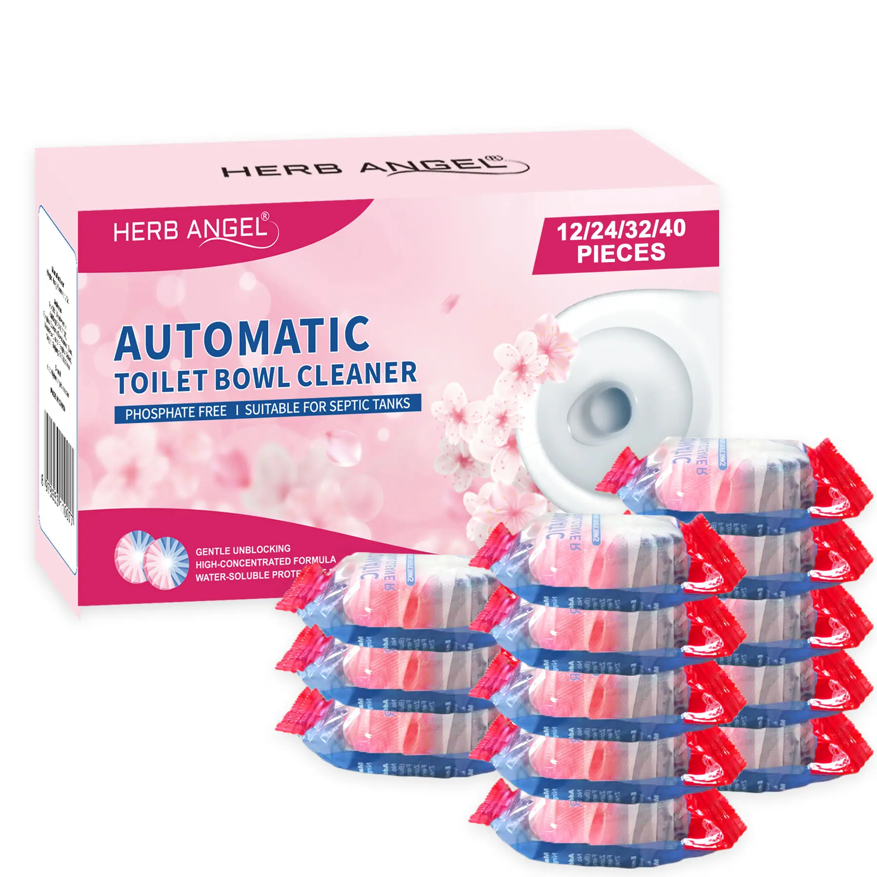 RV Dual Color & Dual Effect Automatic Toilet Bowl Cleaners Tablets （home essentials） 12 24 32 40 Pack Effective Cleaning Solution Odorless Safe Granules,dorm essentials
