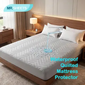 [Mother's Day Gift] NTBAY Soft Quilted Mattress Protector Waterproof, Breathable Padded Bed Cover for Ultimate Comfort, Deep Pocket Fitted Sheet Style, Washable