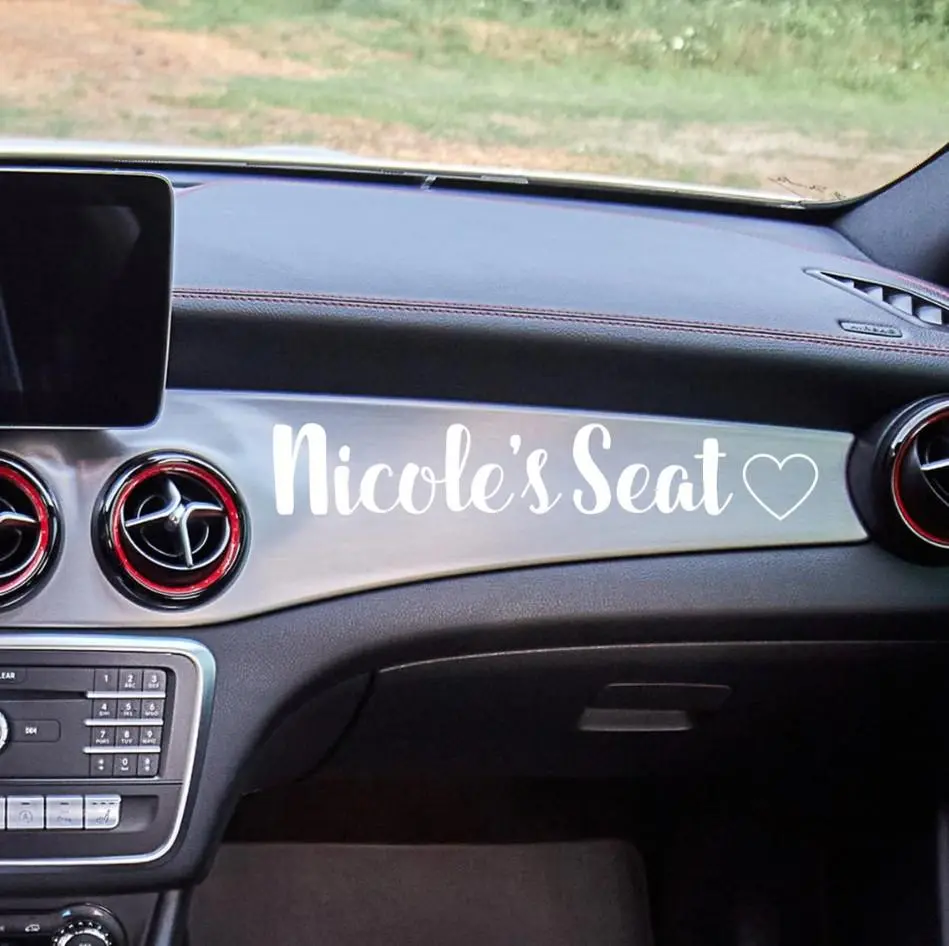 Girlfriends Name Seat Sticker For Car, Girlfriend Vinyl Name Decal, Custom Relationship Sticker, Personalized Couples Vinyl Decal