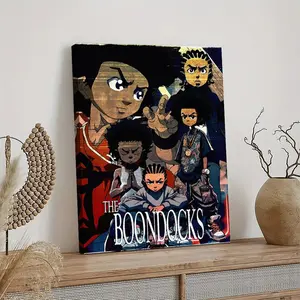 The Boondocks Cartoon Character Collage Artistic Wall Decor, Waterproof Canvas Poster, Cute And Vibrant Poster for Bathroom, Living Room, Bedroom, Dorm, A Perfect Gift Idea for New Year Home Decor Decoration Print