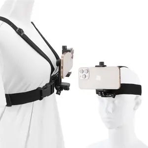 Mobile Phone Chest Strap Harness Mount Head Strap Holder Kit for POV/VLOG,Cell Phone Clip Compatible with iPhone,Samsung,GoPro Hero 9, 8,7, 6, 5, 4, 3,2, 1,AKASO,DJI Osmo,and Action Cameras neck Smartphone Cellphone