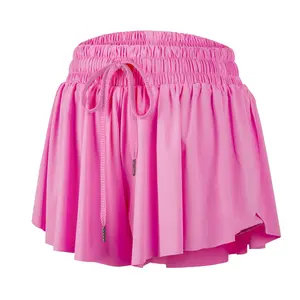 Flowy Athletic Shorts for Women Workout Running Gym Yoga Tennis Skirt Butterfly Skort with Pockets Cute Comfy Lounge Spandex Sweat Pants Teen Girls Trendy Clothes Casual Summer Outfits