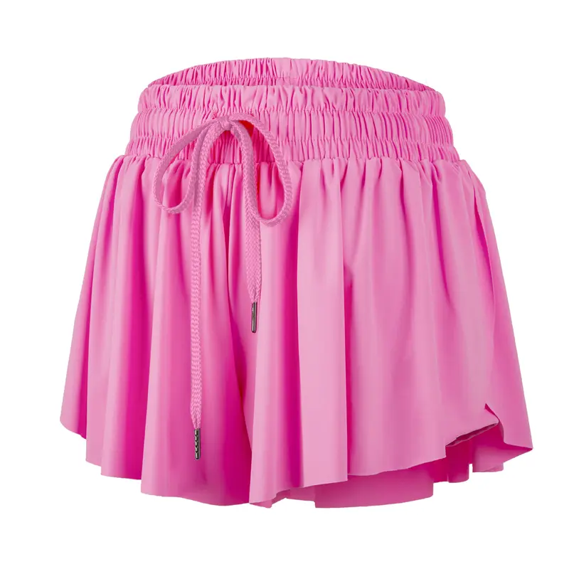 Women's High-Waisted Active Pocketed Butterfly Skort - Elastic, Fitted, Flowy, Quick-Dry Workout Gear for Women, Cheer Dance, Universal Sports & Casual Summer Lounge Outfits