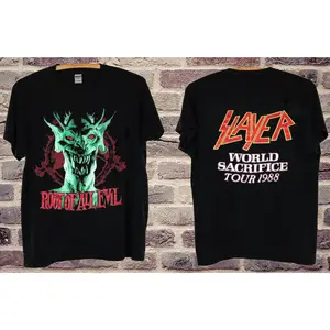 RARE 1988 SLAYER ROOT OF ALL EVIL WORLD SACRIFICE TOUR T SHIRT GILDAN