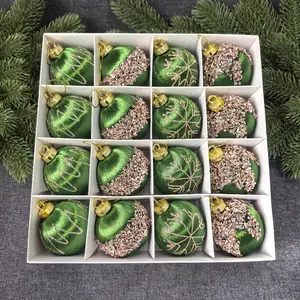 Painted silk ball high-end Christmas ball set, 2.36 inches /16 pieces, suitable for indoor and outdoor tree decoration hanging, Christmas tree ornaments, Christmas tree decorations, outdoor Christmas decorations, party decorations, Home Decor Ornaments