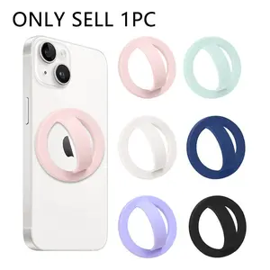 Liquid Silicone Smartphone Stand, Magnetic Ring Holder, Cell Phone Holder, Compatible with iPhone 17/16/15/14/13/12 Series Magsafe, Android Requires Magnet Circle