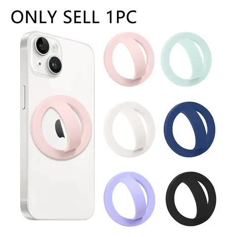 Liquid Silicone Smartphone Stand, Magnetic Ring Holder, Cell Phone Holder, Compatible with iPhone 17/16/15/14/13/12 Series Magsafe, Android Requires Magnet Circle