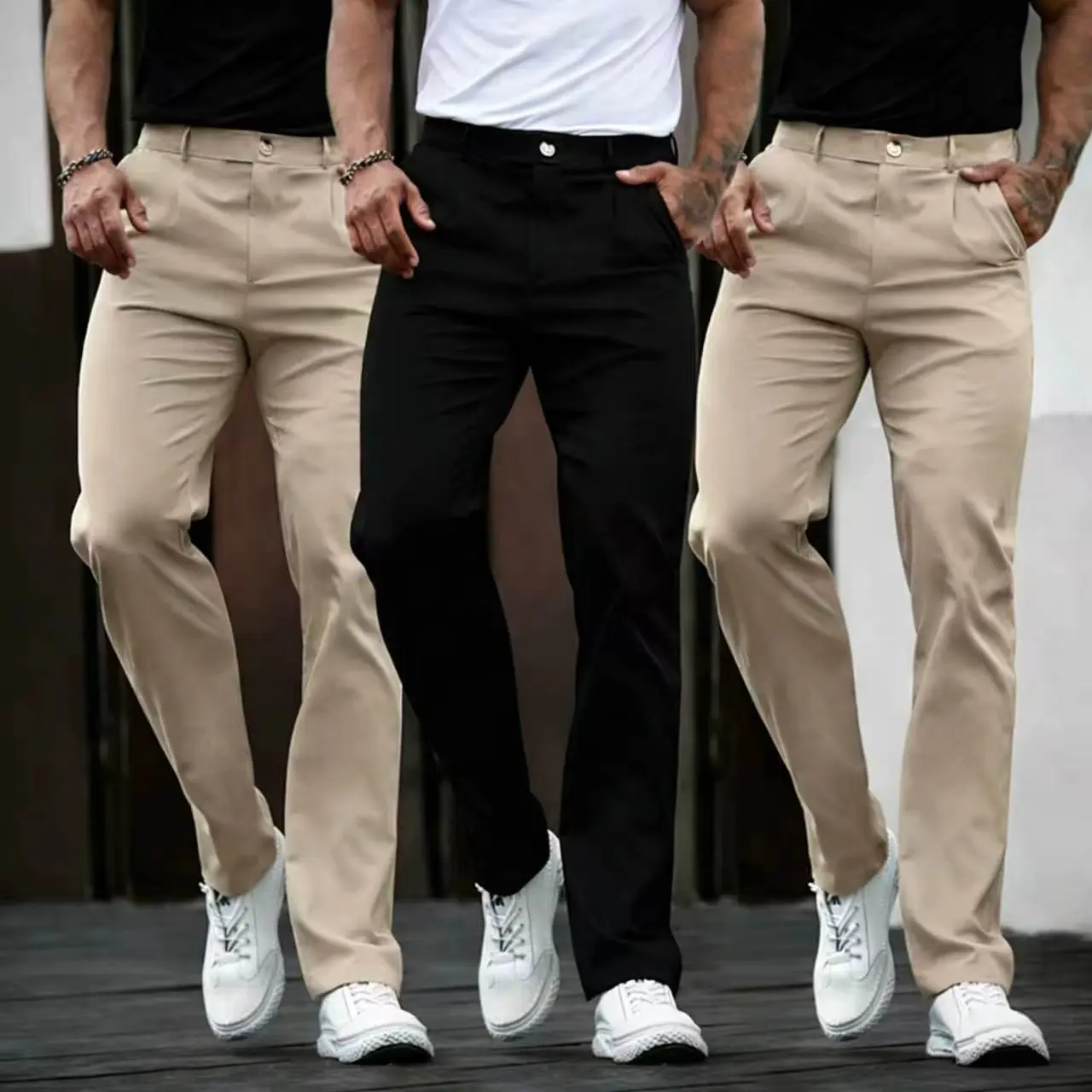 Khaki + Black + Khaki