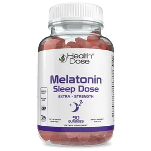 Health Dose Melatonin 6mg Extra Strength Gummies 90 Count Mixed Berries Flavor Sleep Support Supplement  Adults Promotes Restful Sleep Made with Care.