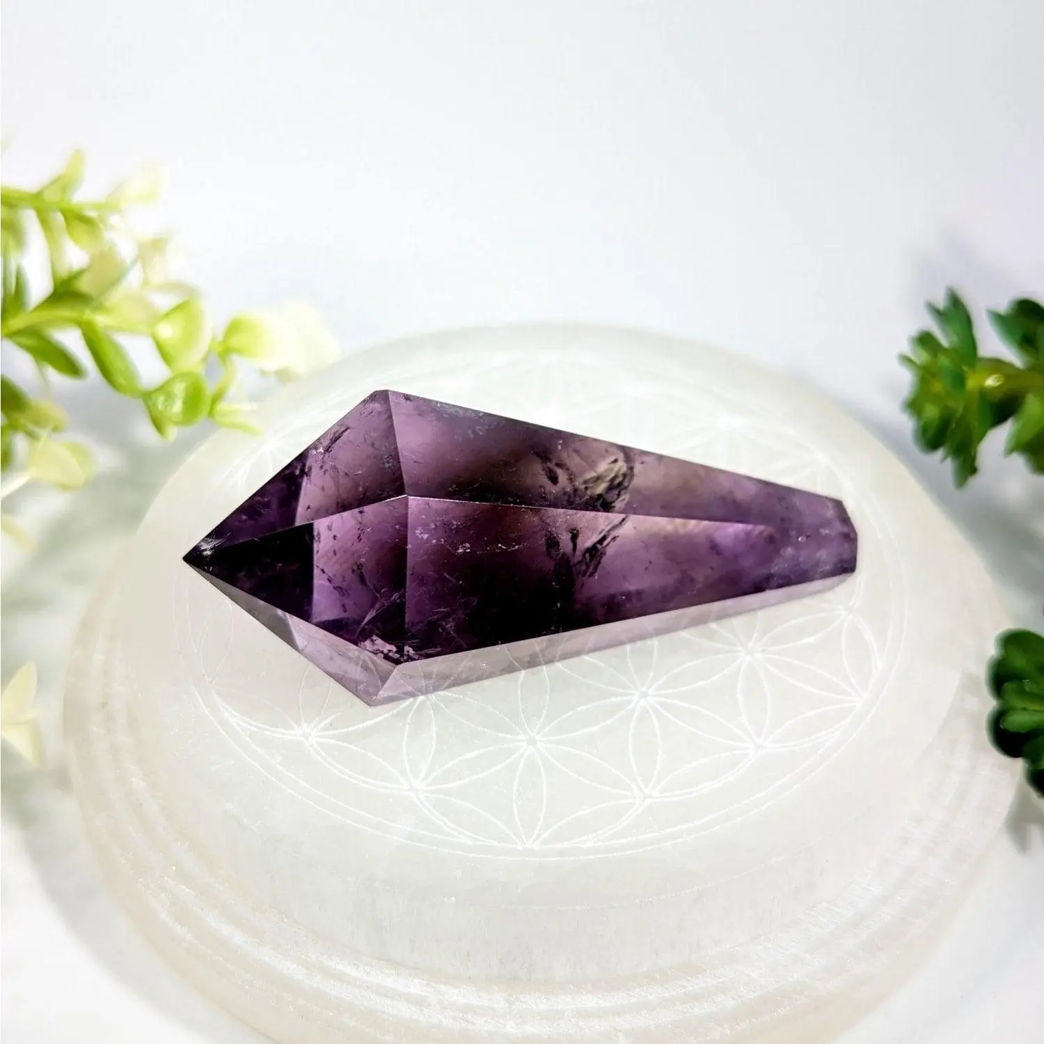 Amethyst Smoky Phantom Scepter Wand
