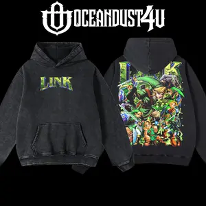 OceanDust4U Classic Menswear Link Evolution Legend of Zelda Oversized Hoodie & T-shirt - 100% Premium Cotton Apparel, Pre-Washed Fabric, Unisex Casual