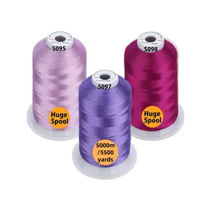3 Spools Differ Purple 5000m Polyester Machine Embroidery Thread, 40wt, 5500 Yards, Suitable for All Embroidery Machines, High-Quality Sewing Supplies