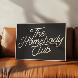 The Homebody Club Print Horizontal Wall Art Trendy Home Decor Landscape Poster Minimalist Art Retro Typography