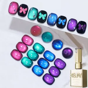 1PC 15ML Interstellar Galaxy Series Cat Eye 4-Color Set Gel Polish. Trendy Salon Cat Eye Nail Art With A Shiny Luster, Dazzling Cat Eye Effect, Strong And Non-Damaging To Nails, Salon-Quality DIY Nail Art Design