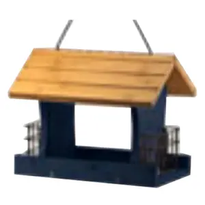 Warren Distribution  12 in. Wood Bird Feeder, Blue