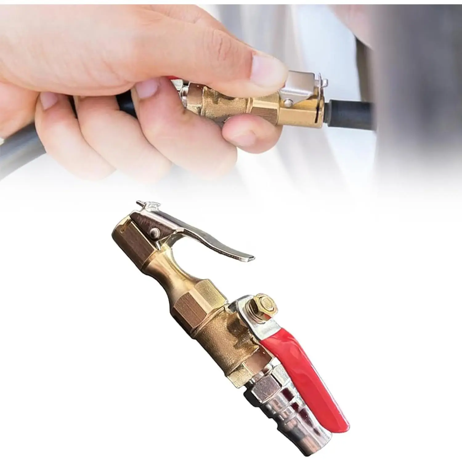 Air Blow Gun Nozzle for Tire Inflation, Locking Air Chuck with Clip, Aire Inflator Nozzle, Air Compressor Tire Inflator Attachment, Tire Inflator Chuc