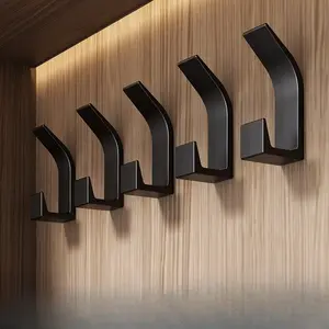 5 Pcs No-Drill Wall Hook Set, Versatile Sticky Hooks for Bedroom, Kitchen & Bathroom, Durable Abs Material, Easy Installation