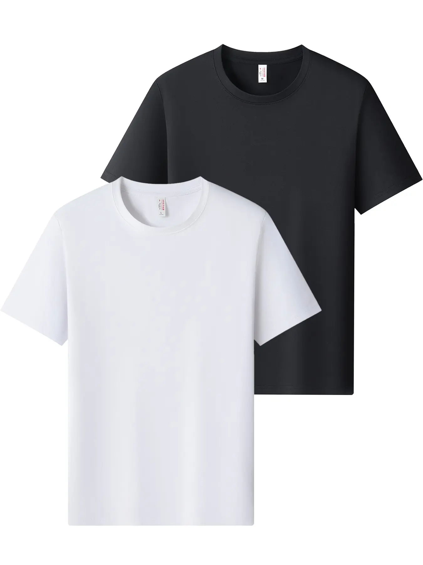 Men's 2-Pack Casual Classic Solid Short Sleeve T-Shirts, Comfortable Soft High-Quality Fabric, Slim Fit Round Neck Top, Ideal for Daily Wear