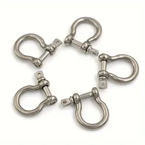 5pcs M4 304 Stainless Steel Heavy Duty Bow Shackle with Screw Pin for Rigging and More!