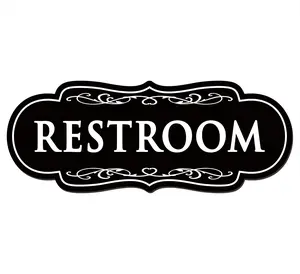 Unisex Restroom Door Sign – 4x8 Inch Bathroom Sign for Home or Business, Easy No-Tool Installation, Easy Installation