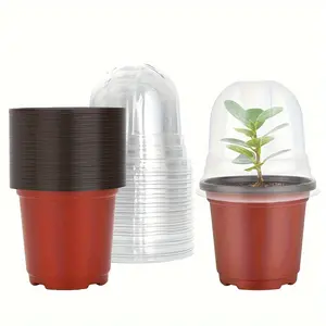 20 sets of 4-inch soft nursery pots (20 pots + 20 transparent lids)