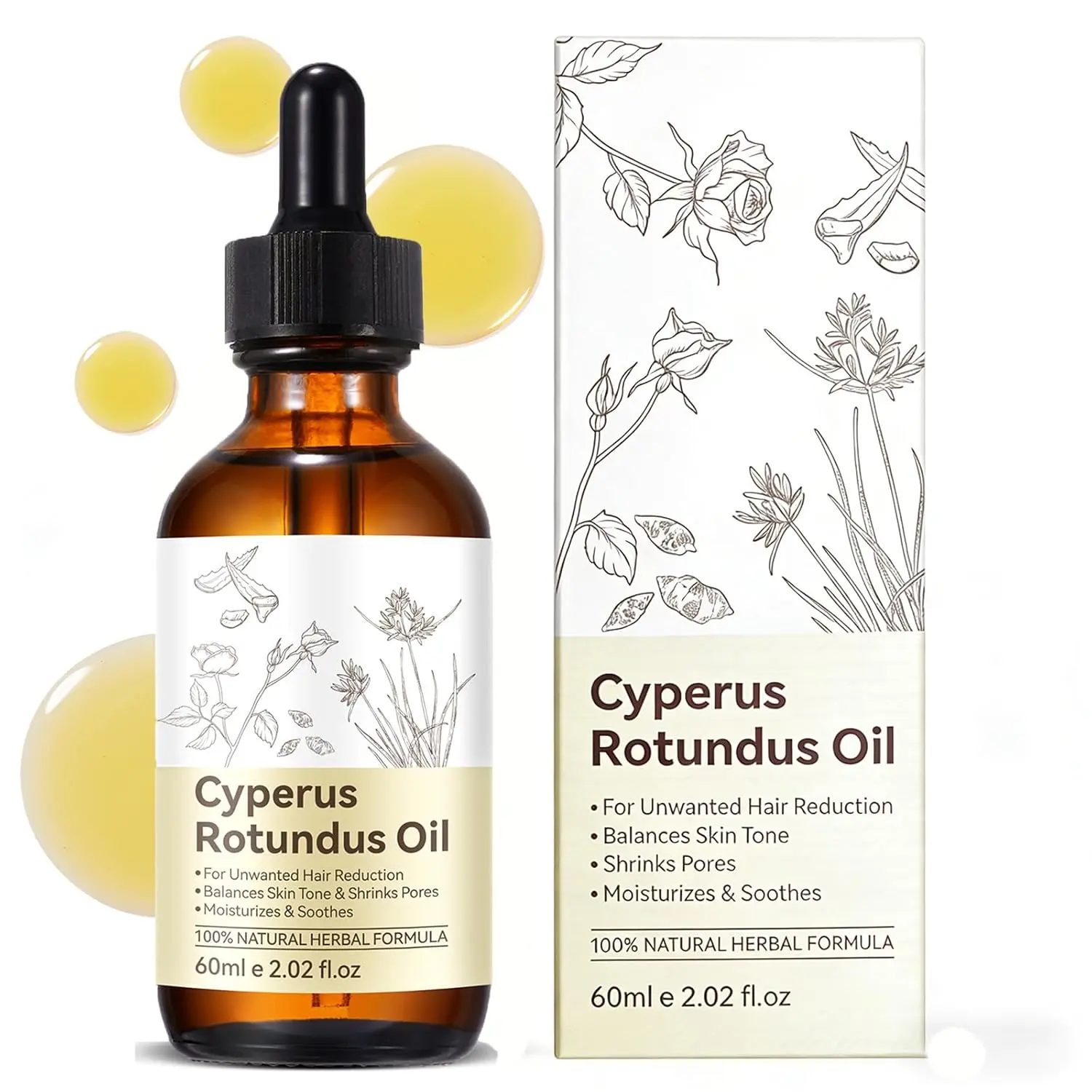 Cyprus Rotundus Oil for Hair Removal - Reducing Body Hair Growth | 100% Pure Cyperus Rotundus Essential Oil for Smooth Skin & Hair Removal, 60ml Brand: Generic