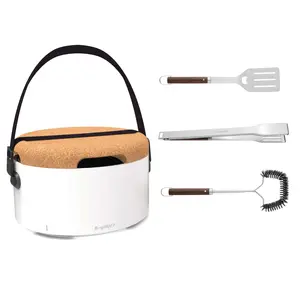 BergHOFF Tabletop BBQ with Tools, White