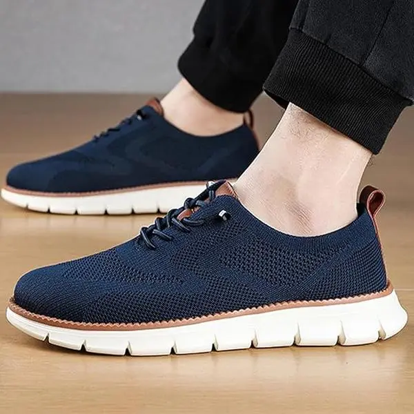 Men’s Casual Knit Walking Sneakers, Breathable Lightweight Sports Running Shoes, Durable Comfortable Trainers, All-Match Low Top Shoes for Daily Wear