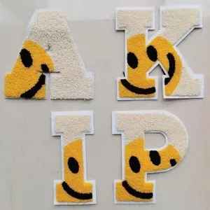 Ivory with Smiley Face Chenille Letters