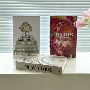 3-Pack Decorative Replica Books, Hard Card Design, Modern Living Room Shelf Decor, Coffee Table Bookshelf Accessories, Home Decoration