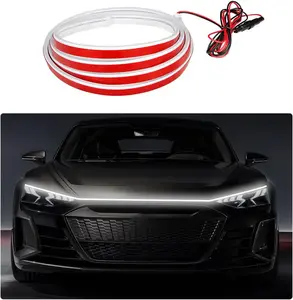 79 Inch  Hood Light Strip, Exterior Flexible Daytime LED Running Light,  Auto LED Strip Light with Dynamic Scan Start-up Effect,  Accessories for SUV  (White)