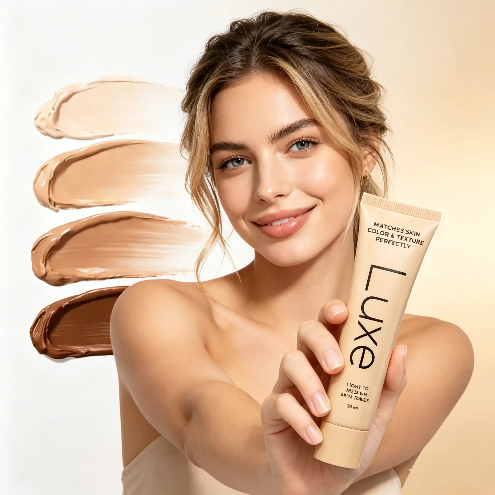 LUXE Color-Changing Foundationfor Women I Instantly Blends with Your SkinTone I Buildable Light-to-Medium or Medium-to-Deep Coverage l12-Hour Wear | Natural Dewy Finish