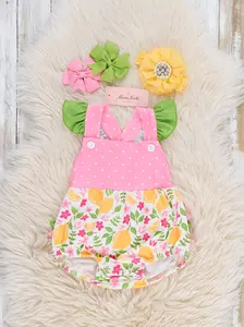 Lemon Blossom Breeze Ruffle Bubble Romper