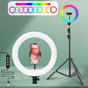 UEGOGO 10" LED RGB Selfie Rotatable Ring Light Kit, 43.3" Tripod, Color Changing Light for TikTok/YouTube/Photography