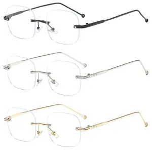 Ultra-Light Frameless Blue Light Glasses  Minimalist eyewear designed for digital wellness, featuring a frameless flat lens design that is incredibly lightweight and suitable for extended screen time.  Key Features:  Barely-There Comfort: A fully frameles