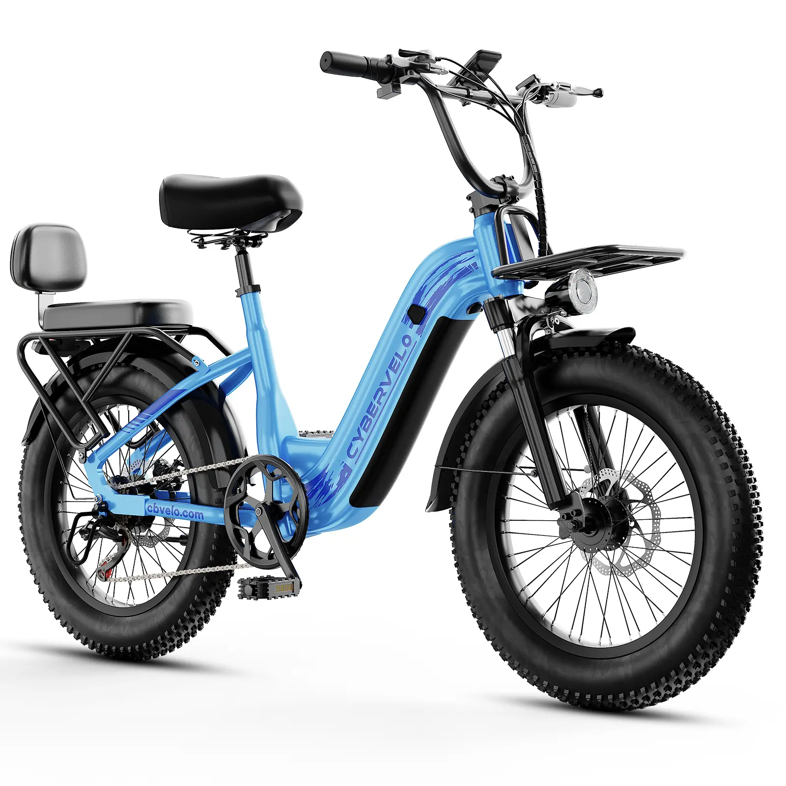 Cybervelo C4 Coil Fork MTB All-Terrain E-Bike - 1000W 48V 20AH Removable Battery, 20-Inch Fat Tire Frame, Full Suspension, Urban Commuter Cycling Equipment, 12 Months Warranty for Adult E-Bikers