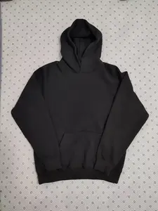 7 Retro Style Vintage Charcoal Black Color Oversized Hoodie Women Men Unisex Heavyweight Streetwear Sweatshirts Long Sleeve Casual Tops French Terry, Vintage Fit