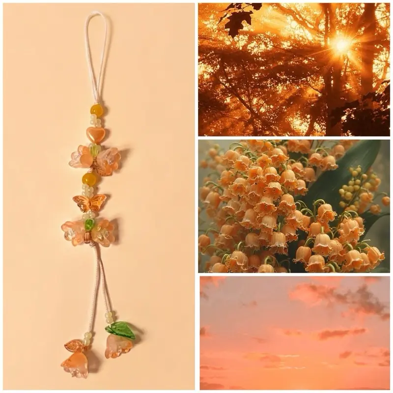 Y2K Aesthetic Handmade  Lily in the Valley Charm Strap, Multi-Use Accessory for Bags, Phones, Cameras