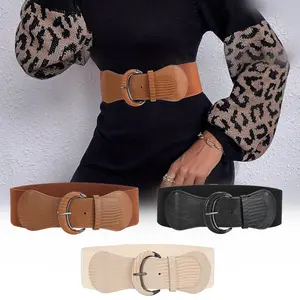 Set Of 3 Women Wide Elastic Waist Belt Vintage Stretchy Belt Waistband for Ladies Dresses Valentine's Day Suitable for Woman