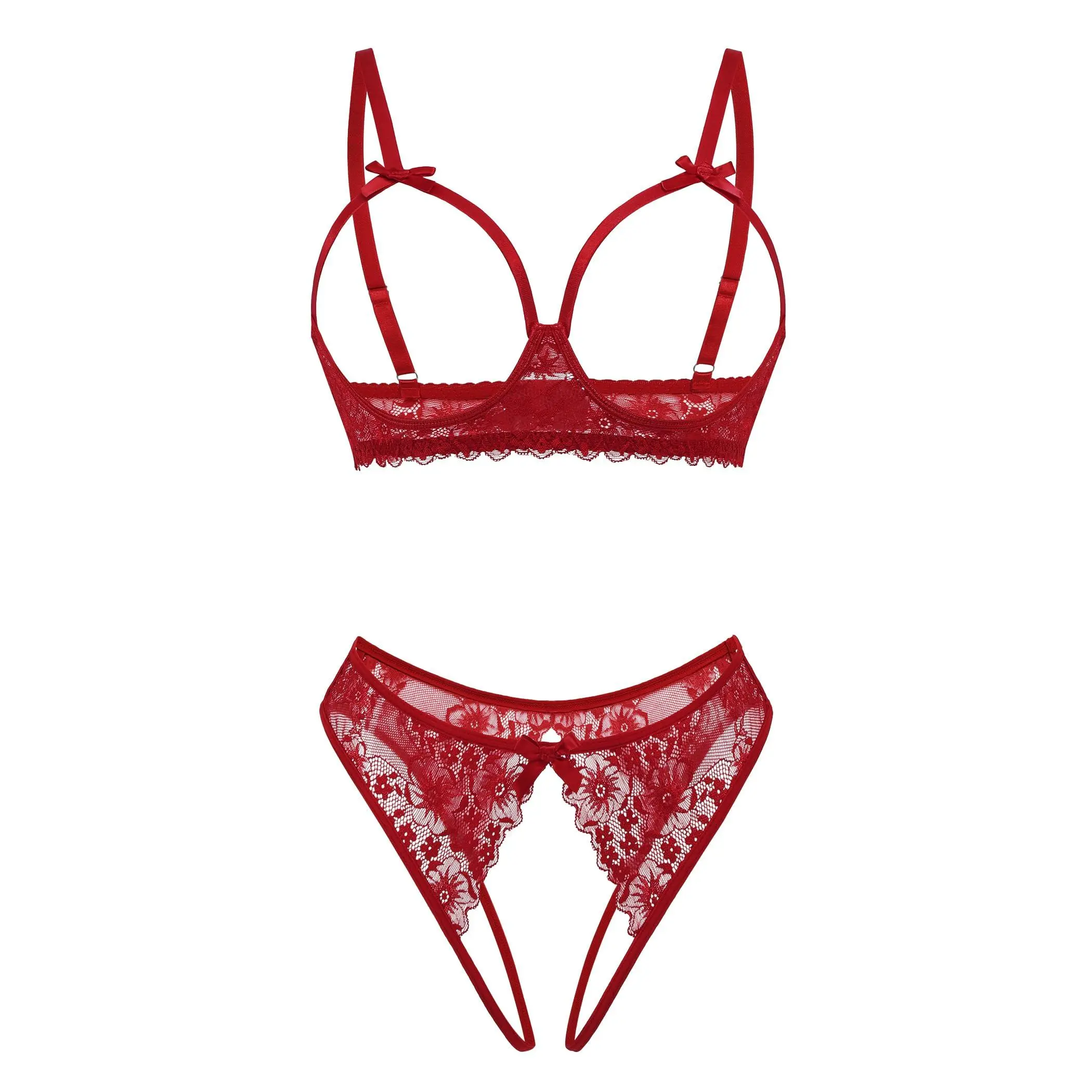 Avidlove Women's Exotic Lace Lingerie Set Naughty 2-Piece Bra & Panty Cutout Design Hook & Eye Closure Adjustable Straps Soft Nylon Spandex Avidlove Women's Exotic Lace Lingerie Set Naughty 2-Piece Bra & Panty Cutout Design Hook & Eye Closure Adjustable Straps Soft Nylon Spandex